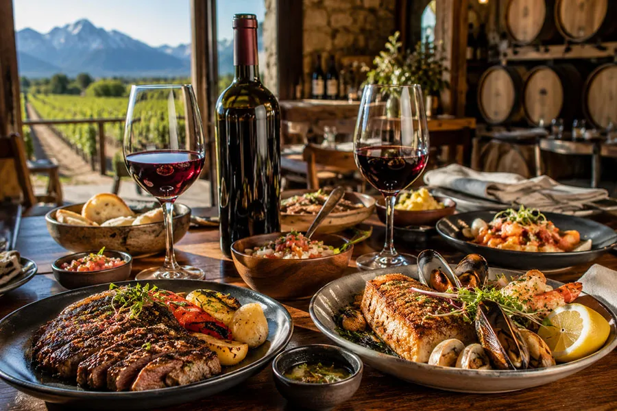 Il vino cileno accompagna perfettamente carni, pesce e cucina regionale.
