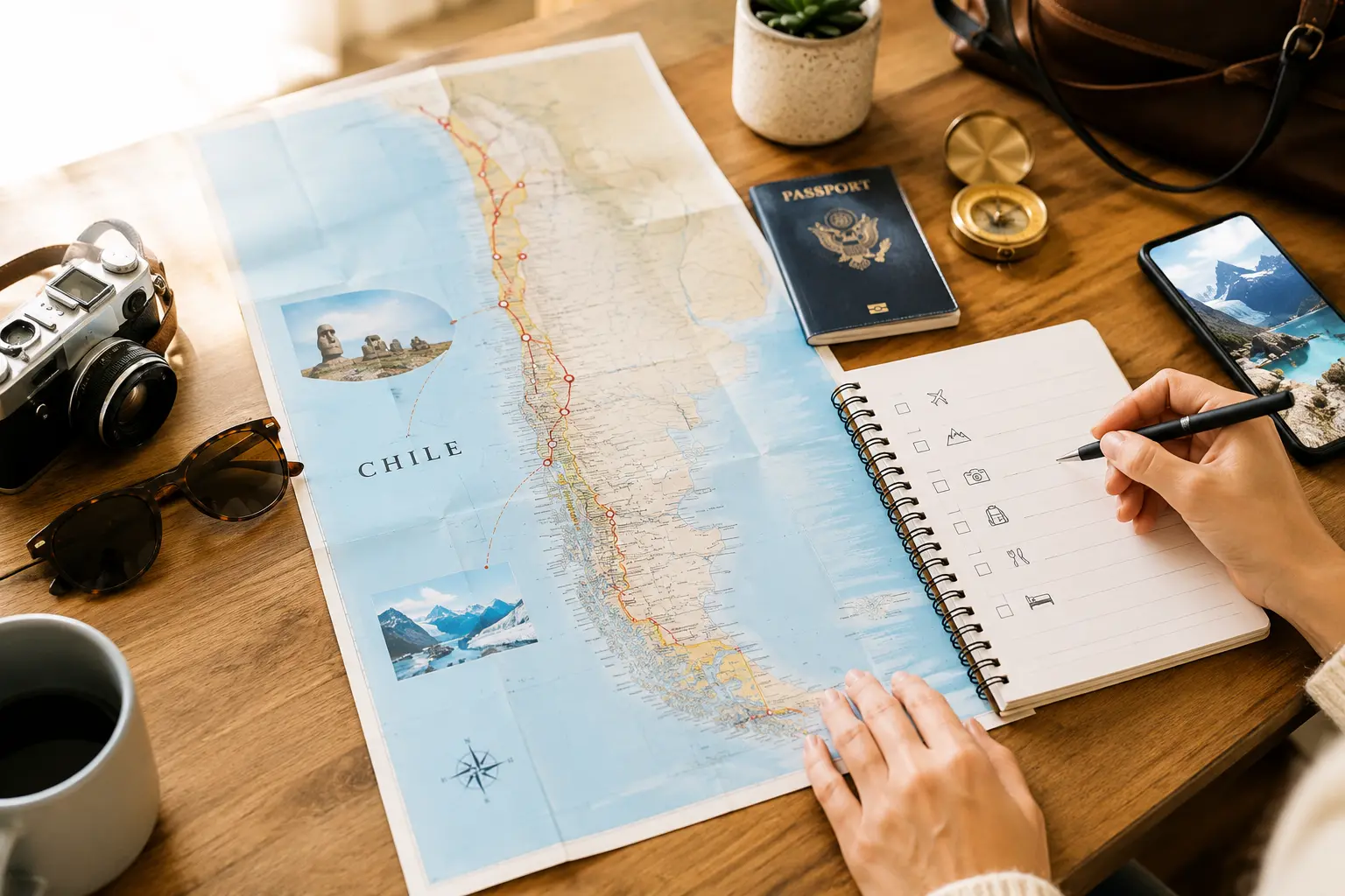 Checklist e mappa per organizzare un viaggio in Cile